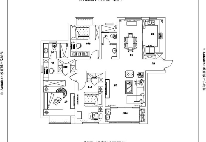 宝山区恒盛豪庭140㎡公寓现代简约风格装修